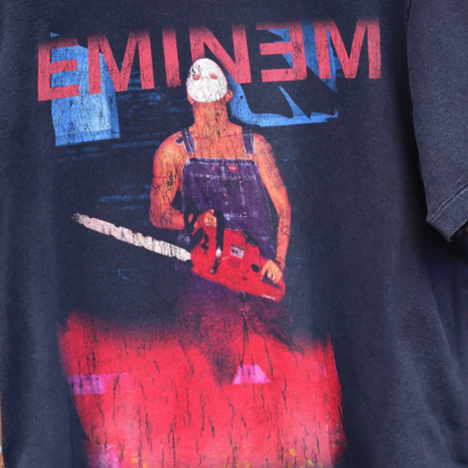 RARE EMINEM 2001 EUROPEAN TOUR MERCH WASHED BLACK T-SHIRT