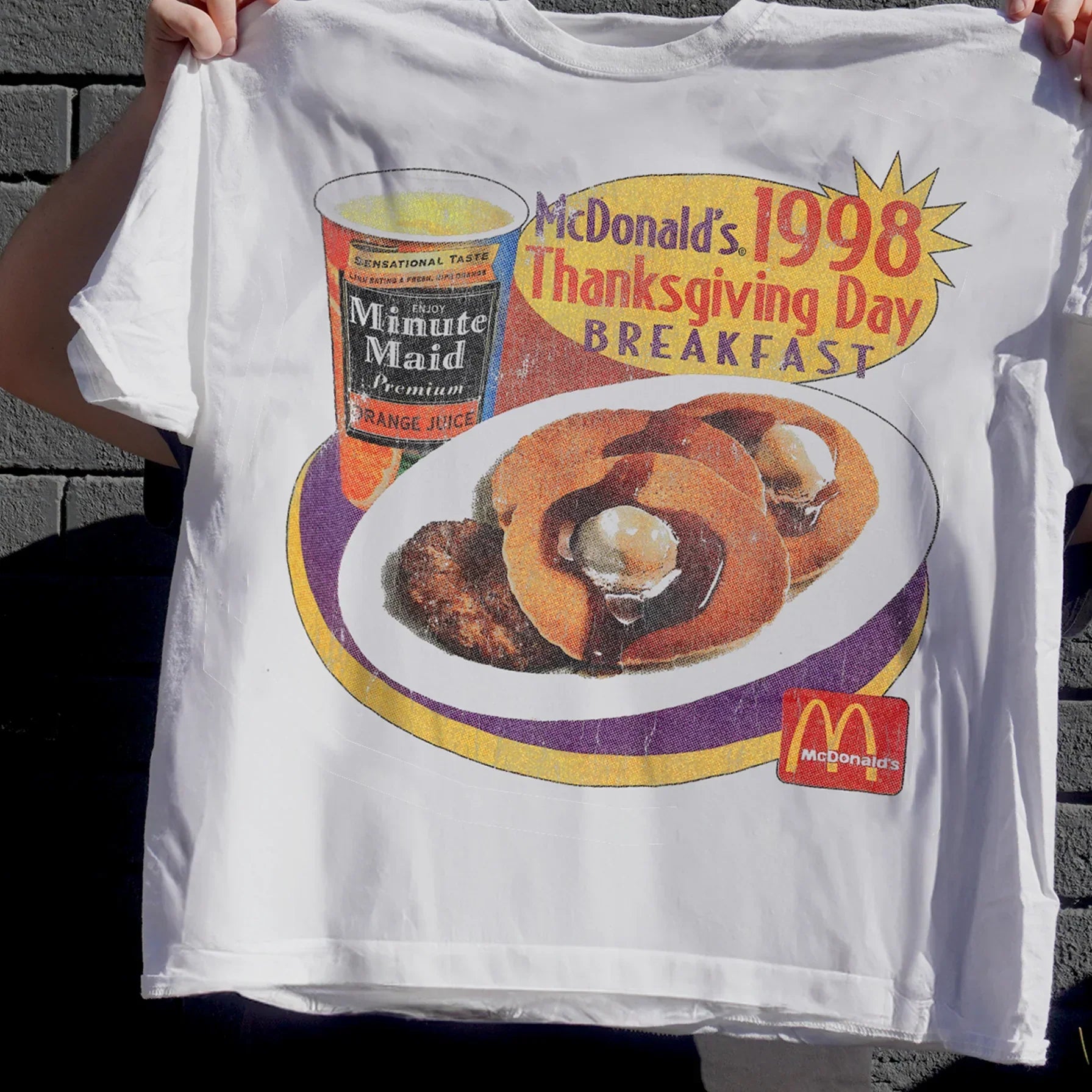 '98 THANKSGIVING BREAKFAST PROMO WHITE VINTAGE WASHED T-SHIRT
